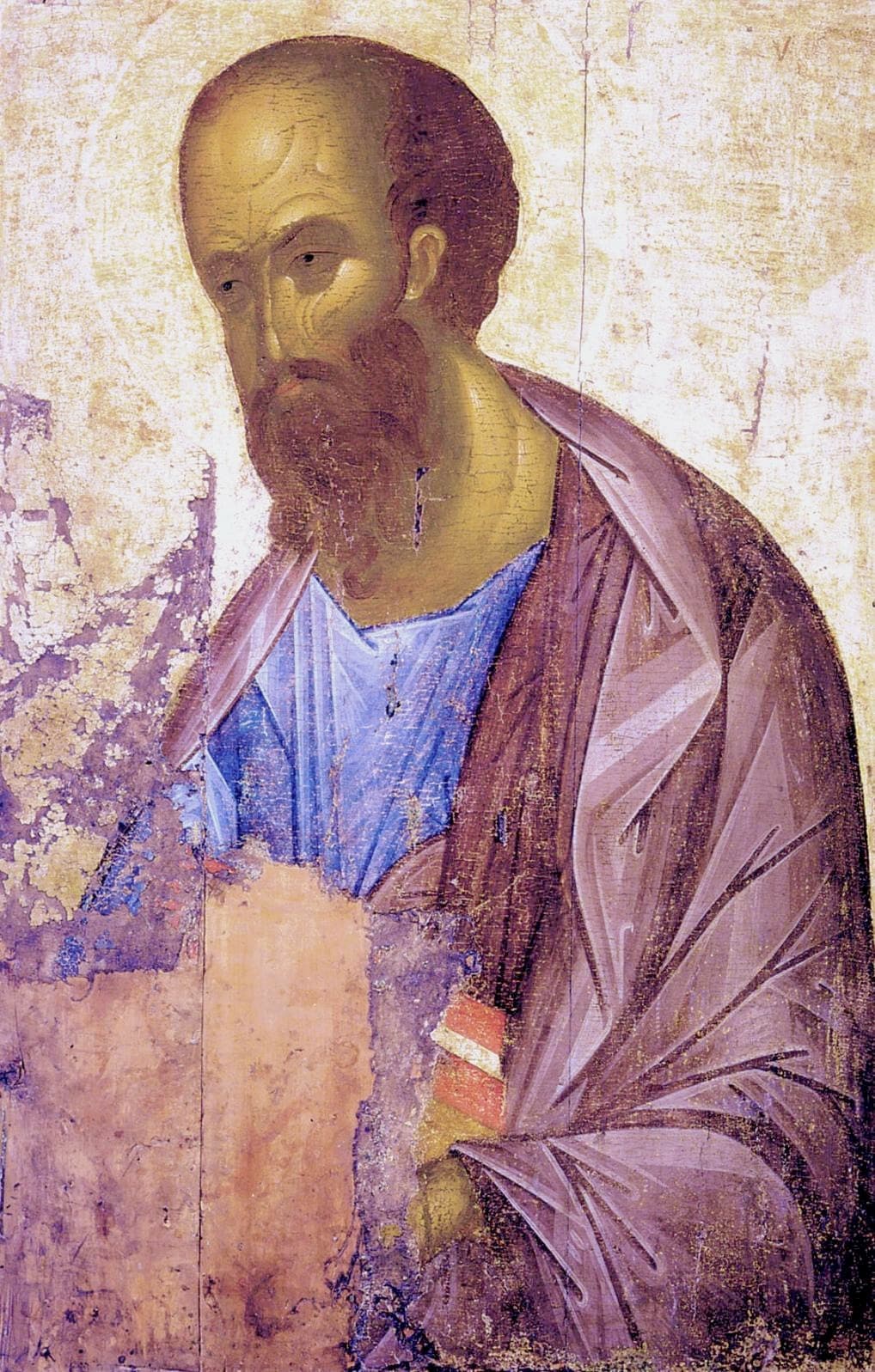 Historic Orthodox icon of Saint Paul the Apostle, holding a book